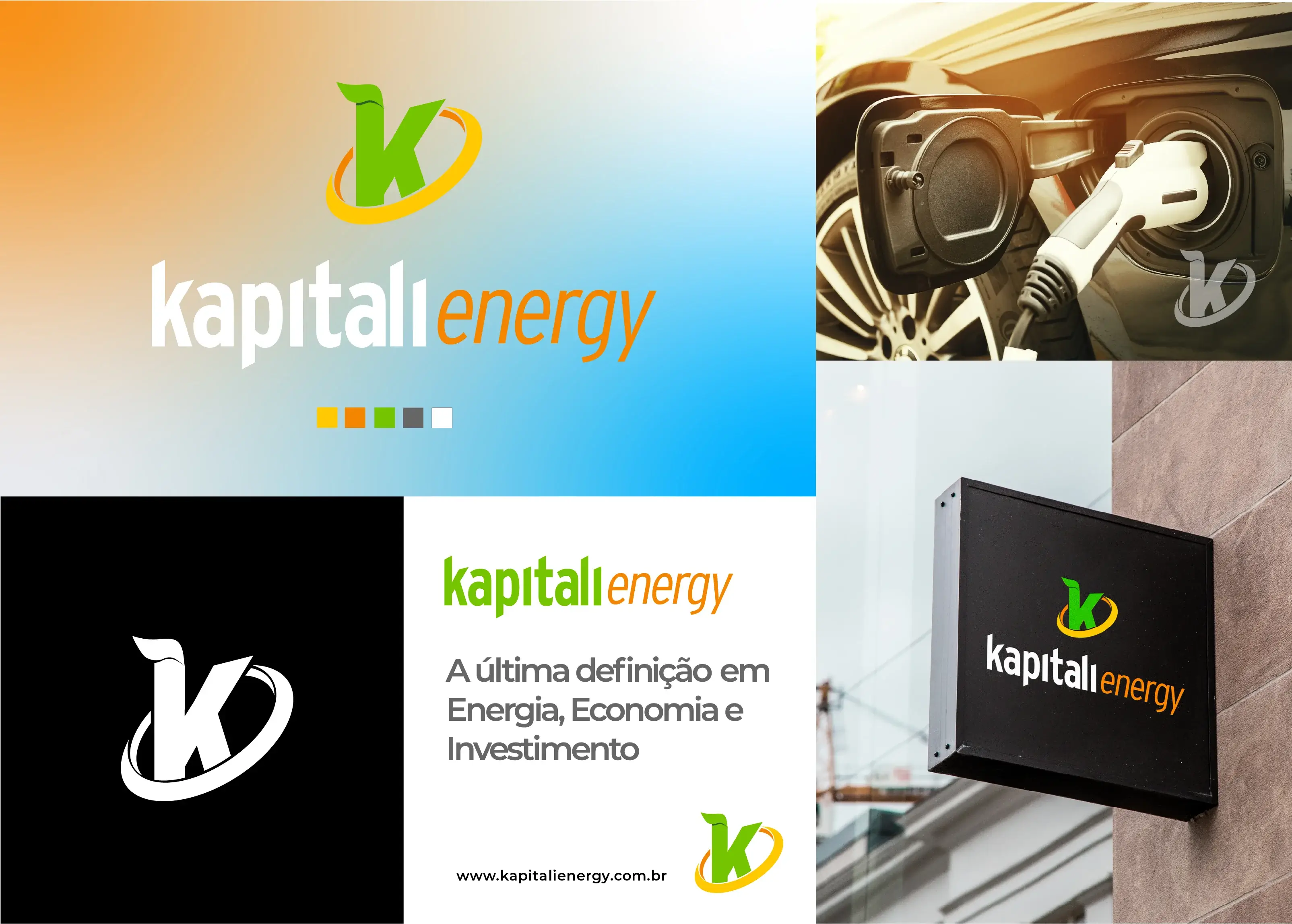 Identidade visual comunicação On/ Off Kapitali energy - Zellgo