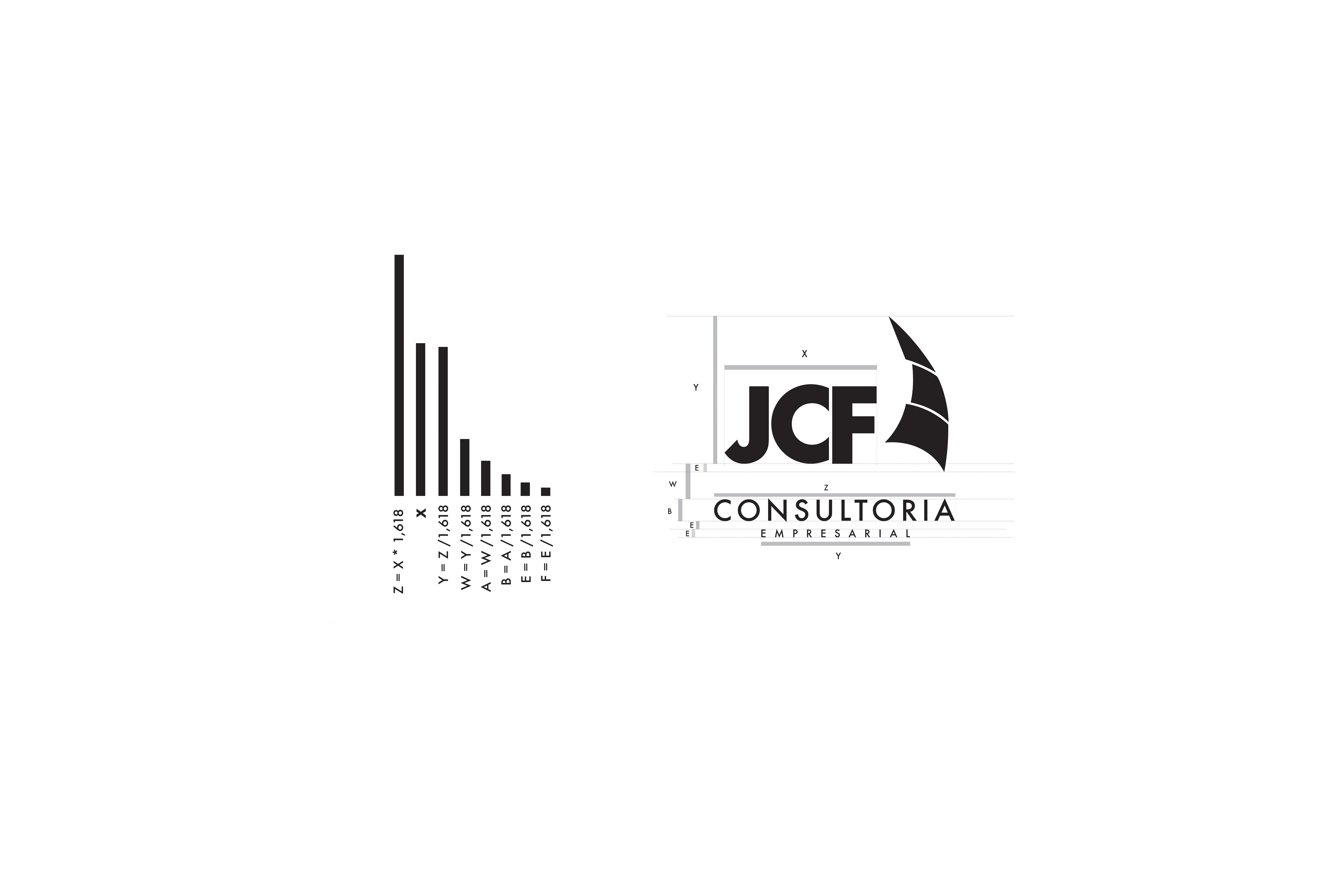 Identidade JCF propoção Áurea - Zellgo solucoes criativas on line